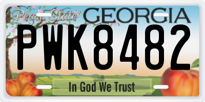 GA license plate PWK8482