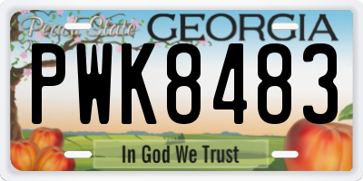 GA license plate PWK8483