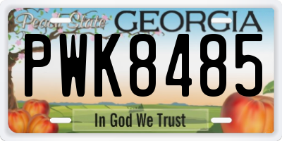 GA license plate PWK8485