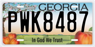GA license plate PWK8487