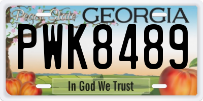 GA license plate PWK8489