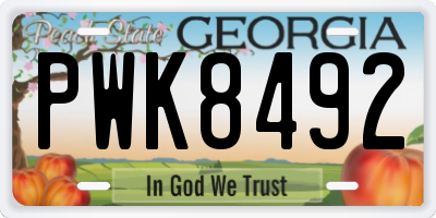 GA license plate PWK8492