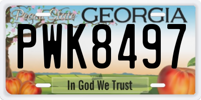 GA license plate PWK8497