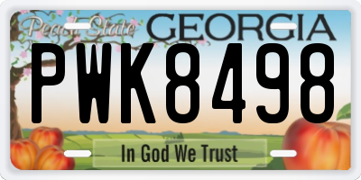 GA license plate PWK8498