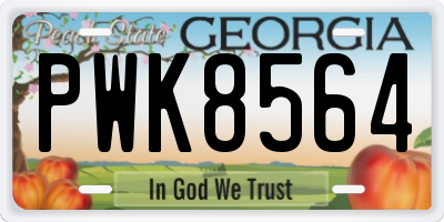 GA license plate PWK8564
