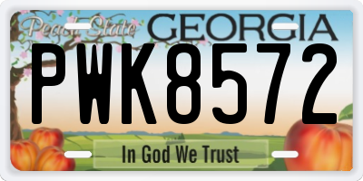 GA license plate PWK8572