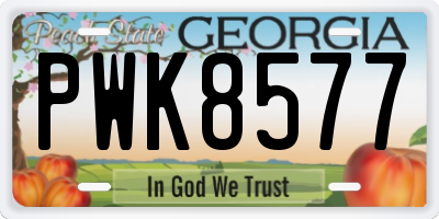 GA license plate PWK8577