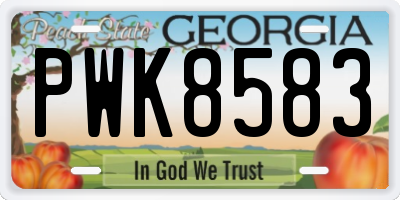 GA license plate PWK8583