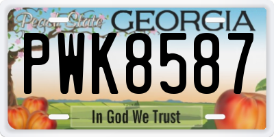 GA license plate PWK8587