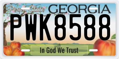GA license plate PWK8588