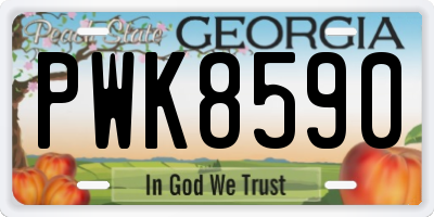 GA license plate PWK8590