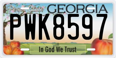 GA license plate PWK8597