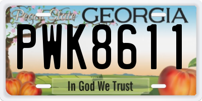 GA license plate PWK8611