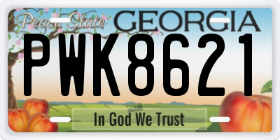 GA license plate PWK8621