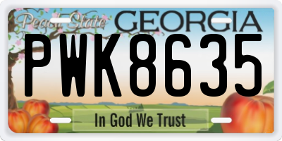 GA license plate PWK8635