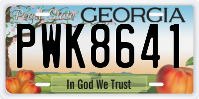GA license plate PWK8641