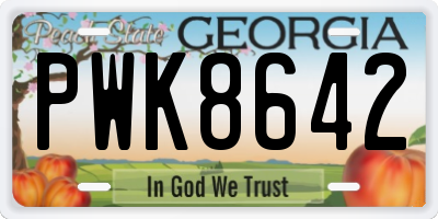 GA license plate PWK8642