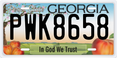 GA license plate PWK8658