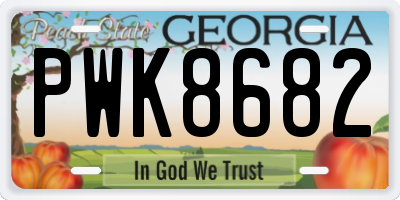 GA license plate PWK8682