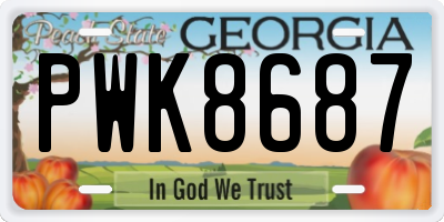 GA license plate PWK8687