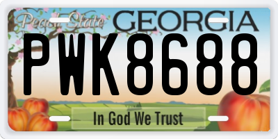 GA license plate PWK8688