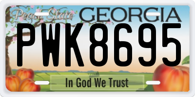 GA license plate PWK8695