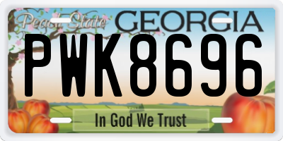 GA license plate PWK8696