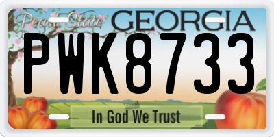 GA license plate PWK8733