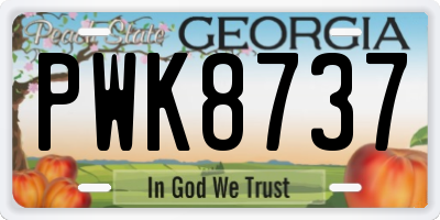 GA license plate PWK8737