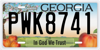 GA license plate PWK8741