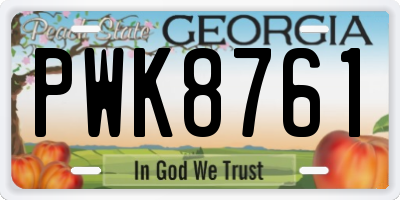GA license plate PWK8761
