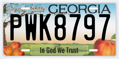 GA license plate PWK8797