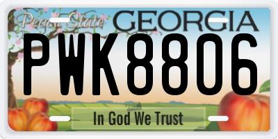 GA license plate PWK8806