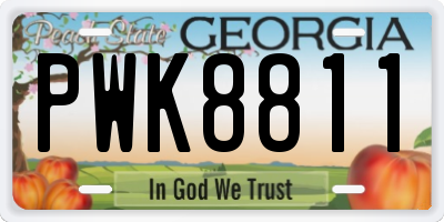 GA license plate PWK8811