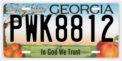 GA license plate PWK8812