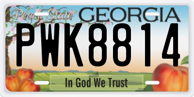 GA license plate PWK8814