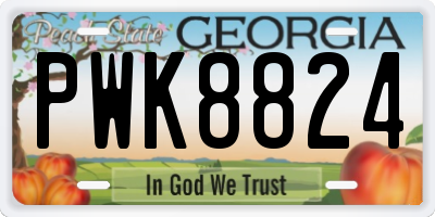 GA license plate PWK8824