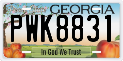 GA license plate PWK8831