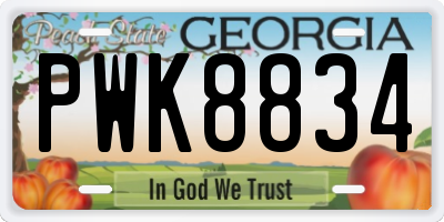 GA license plate PWK8834