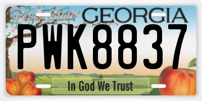 GA license plate PWK8837