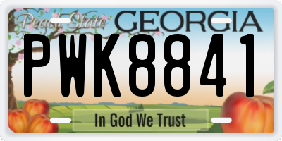GA license plate PWK8841