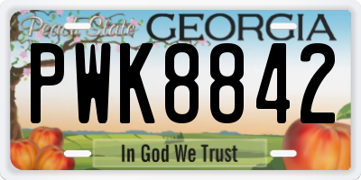 GA license plate PWK8842