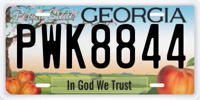 GA license plate PWK8844