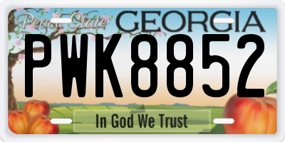 GA license plate PWK8852