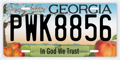 GA license plate PWK8856