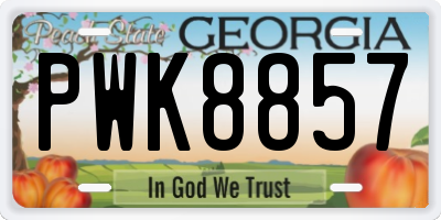 GA license plate PWK8857