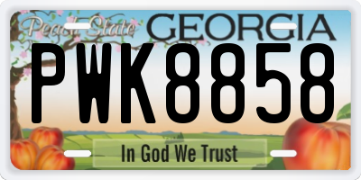 GA license plate PWK8858