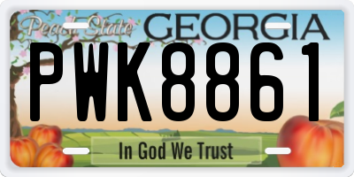 GA license plate PWK8861