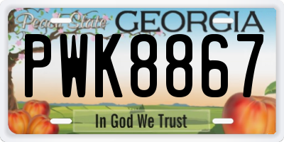 GA license plate PWK8867