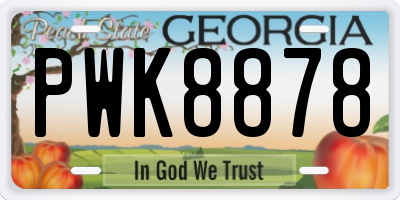 GA license plate PWK8878